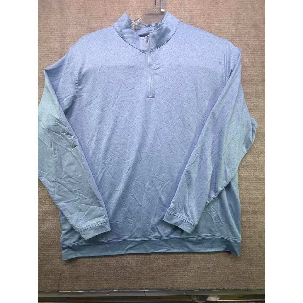 Peter Millar Quarter Zip Pullover Mens 3XL Blue Good Golf Club Print Performance